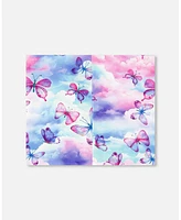 Deux par Deux Baby Girls Printed Neck Tube Butterflies On Multicolored Background