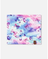 Deux par Deux Baby Girls Printed Neck Tube Butterflies On Multicolored Background