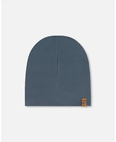 Deux par Kids Unisex Solid Beanie Hat Dark Gray - Toddler|Child