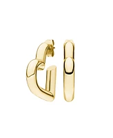 Rosefield Heart Hoops Gold In 14K Yellow Gold Plated Stainless Steel