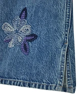 Guess Big Girls Denim Embroidered Culotte Pant