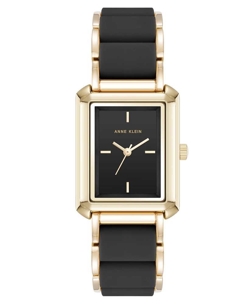 Anne Klein Women's Quartz Silicone and Gold-Tone Metal Alloy Bracelet Watch