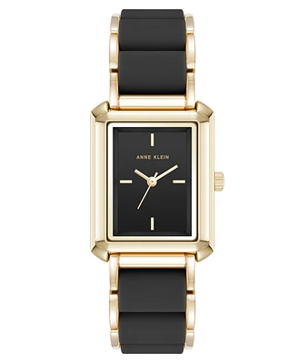 Anne Klein Women's Quartz Silicone and Gold-Tone Metal Alloy Bracelet Watch