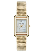 Anne Klein Women's Quartz Gold-Tone Stainless Steel Mesh Watch, 20mm