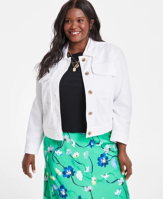 On 34th Trendy Plus Short Utility Jacket, Exclusively at Macy's