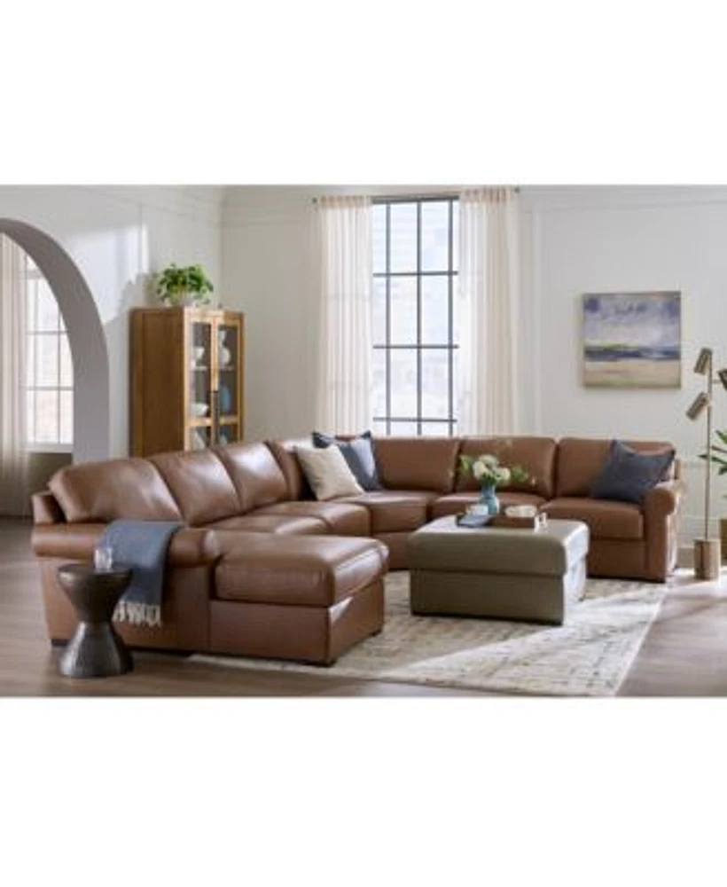 Radley Roll Arm Leather Sectional Collection Exclusively At Macys
