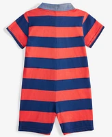 First Impressions Baby Boys Polo Rugby Striped Sunsuit, Exclusively at Macy's