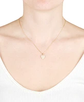 Cubic Zirconia Mixed Cut Heart Pendant Necklace (1/2 ct. t.w.) Sterling Silver (Also Available 14k Gold over Silver)