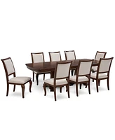 Nelman 9-Pc. Rectangular Dining Set (Table & 8 Side Chairs), Created for Macy's