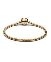 Pandora Gold-Plated Family Tree Heart Clasp Snake Chain Bracelet