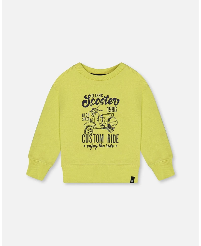 Deux par Baby Boys Pullover Graphic Sweatshirt Lime Green