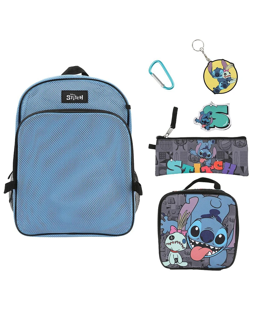 Disney Disney's Stitch 5-Piece Mesh Backpack & Lunchbox Set