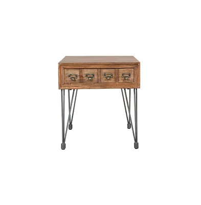 Jofran American Vintage Solid Wood End Table with Apothecary Drawers