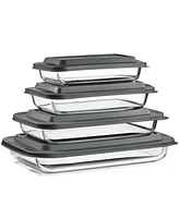 Sorbus 8-Piece Deep Glass Baking Dish Set with Lids