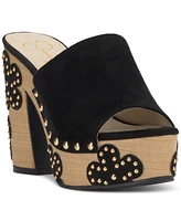 Jessica Simpson Women's Shelbie Floral Wood Heeled Platform Sandals