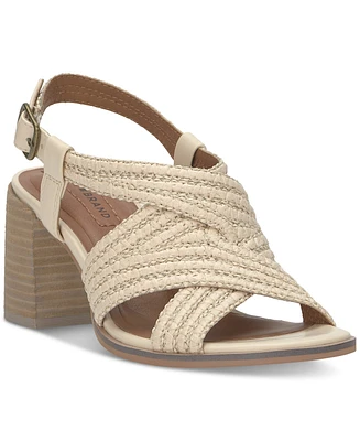 Lucky Brand Women's Sasina Woven Strappy Block-Heel Dress Sandals