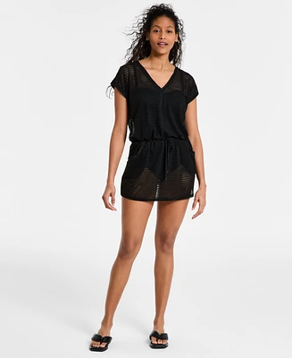 Dkny Women's Mesh Drawstring Tunic Swim Cover-Up