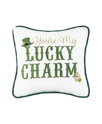 C&F Home 10" x 10" St. Patrick's Day "You're My Lucky Charm" Embroidered Small/Petite Accent Throw Pillow