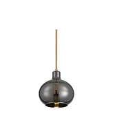 360 Lighting Partridge 9 1/2" Modern Pendant Ceiling Light Fixture Dining Room Over Table Kitchen Island Foyer Hanging Round Brass Finish Mirror Glass