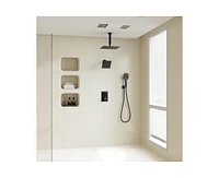 Casainc Rainfall Symphony 3-Function Dual Shower Head Thermostatic Shower System with 3 Sprays Handheld