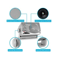 Pyle 3.5" 200 Watt 3-Way Weatherproof Mini Box Speaker System, Silver