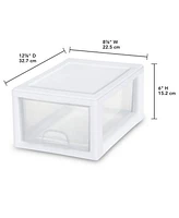 Sterilite 20518006 Stackable Small Drawer White Frame & See-Through (12 Pack)