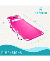 Ostrich Ladies Comfort Lounger, Portable Beach Camping Pool Tanning Chair, Pink