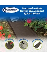 Suncast Outdoor Decorative Rain Gutter Downspout Splash Block, Java (4 Pack)