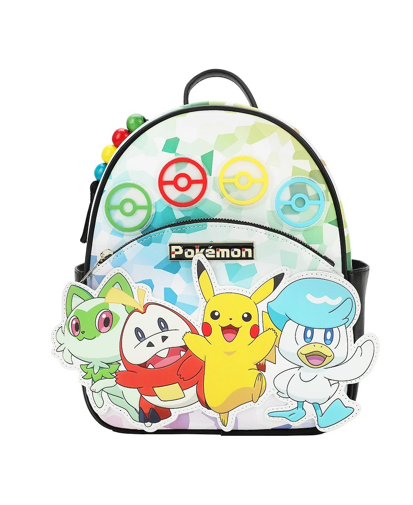 Pokemon Sprigatito Fuecoco Pikachu & Quaxly 11.5 Tie-Dye Mini Backpack