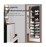 gaomon Over The Door Shoe Organizer, Oxford Fabric Hanging Shoe Rack With 20 Large Pockets & 4 Metal Hook, 10 Layers Clear Shoe Holder For Closet Door