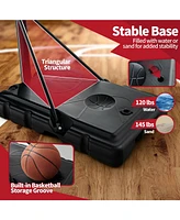 Kuyotq Adjustable Portable Basketball Hoop Stand with Shatterproof Backboard Wheels