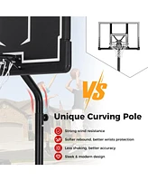 Kuyotq Portable Outdoor Basketball Hoop 6.9-8.5 Ft Adjustable with Fillable Base Shatterproof Pc Backboard