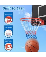 Kuyotq 18 Inch Basketball Rim Goal Replacement with All Weather Net and Mounting Hardware