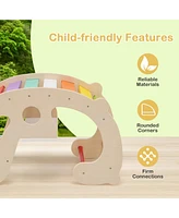 Kuyotq 2-in-1 Rocking Horse Arch for Kids Montessori Climbing Toys with Arch Climber