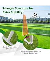 Kuyotq Soccer Goal for Backyard with Heavy Duty Frame and Ground Stakes