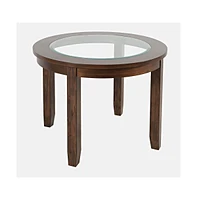 Jofran Urban Icon Contemporary 42" Round Glass Inlay Dining Table