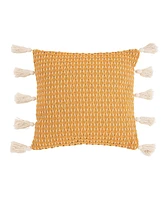 C&F Home Ochre Textured Diamond Woven Throw Pillow