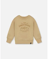 Deux par Deux Big Boys Pullover Graphic Sweatshirt Beige