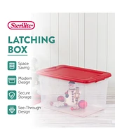 Sterilite 64 Qt. Clear Plastic Latching Lid Storage Bin Container Tote, 12 Pack