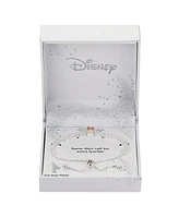 Disney Mother of Pearl Minnie Mouse Cubic Zirconia Adjustable Bolo Bracelet