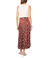 1.State Women's Linen Blend Polka Dot Midi Skirt