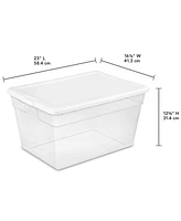 Sterilite 56 Quart Clear Plastic Storage Container Box and Latching Lid