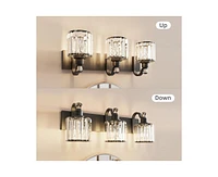 gaomon Modern Crystal Bathroom Vanity Lights Black Bathroom Light Fixtures Crystal Vanity Shower Lights Over Mirror