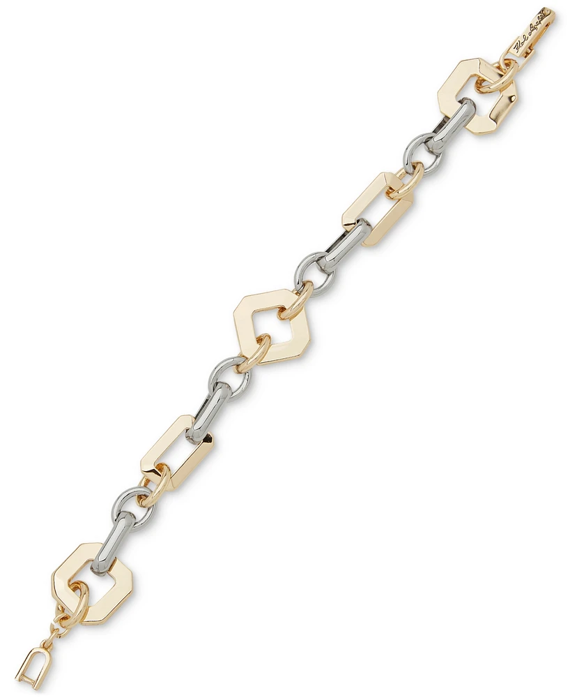 Karl Lagerfeld Paris Two-Tone Faceted Geometric Flex Bracelet