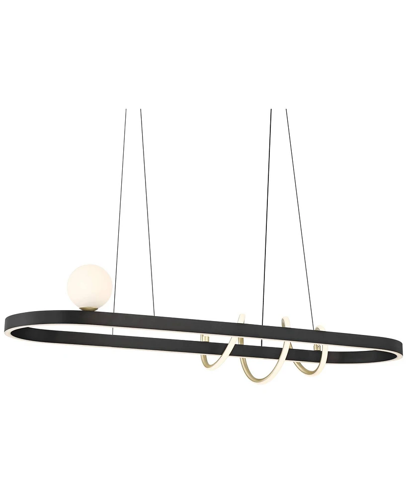 Possini Euro Design Allen 39 1/4" Modern Pendant Ceiling Light Fixture Dining Room Over Table Kitchen Island Foyer Hanging Linear Unique Led Dimmable