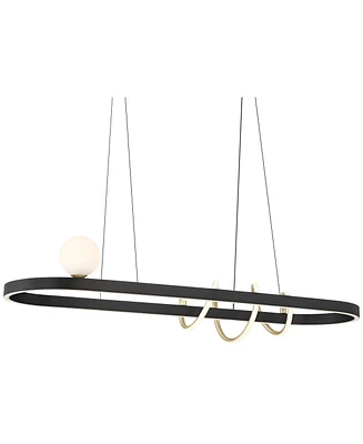 Possini Euro Design Allen 39 1/4" Modern Pendant Ceiling Light Fixture Dining Room Over Table Kitchen Island Foyer Hanging Linear Unique Led Dimmable