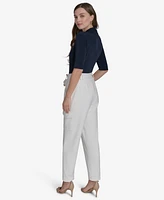 Halston Women's Scuba Straight-Leg Cargo Pants