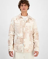 Guess Men's Bandana-Print Shirt Jacket