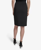 Halston Women's Ponte Button-Detailed Pencil Skirt