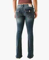 True Religion Women's Joey Low Rise Flare Flap Jeans